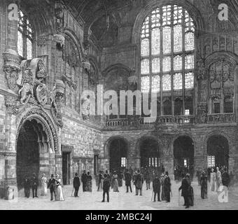 „The New Law Courts at Birmingham, eröffnet von TRH, dem Prinzen und der Prinzessin von Wales; The Great Hall of the New Law Courts“, 1891. Aus „The Graphic. An Illustrated Weekly Newspaper“, Band 44. Juli bis Dezember 1891. Stockfoto