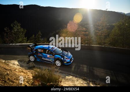 Monte Carlo, Fürstentum Monaco. 20. Januar 2023. JourdanÂ SERDERIDIS FredericÂ MICLOTTE, M-SPORTÂ Fordâ worldâ RALLYÂ-TEAM, FORD PumaÂ Rally1Â HYBRID Credit: Independent Photo Agency/Alamy Live News Stockfoto