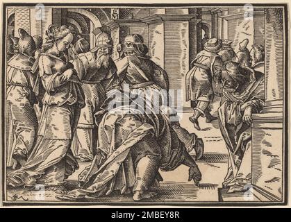 Christus erzählt seinen Jüngern vom letzten Gericht, veröffentlicht 1630. Stockfoto
