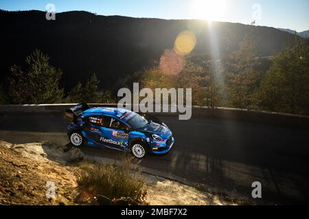 Monte Carlo. 20. Januar 2023. Jourdan SERDERIDIS Frederic MICLOTTE, M-SPORT FORD WORLD RALLYE TEAM, FORD Puma Rally1 HYBRID Credit: Live Media Publishing Group/Alamy Live News Stockfoto