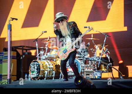 22. Juni 2019: ZZ Top Konzert auf dem Hellfest Open Air Festival Stockfoto