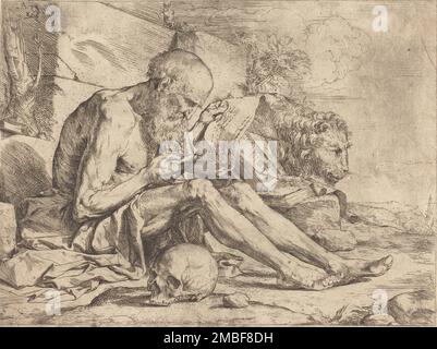 Saint Jerome Reading, c. 1624. Stockfoto