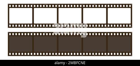 Satz Filmstreifen isoliert auf weißem Hintergrund. Rahmen für Retro-Folienstreifen. Vektordarstellung Stock Vektor