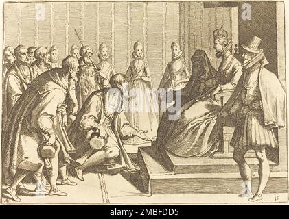 Margaret von Österreich schenkt einem Adligen das Publikum, 1612. Stockfoto