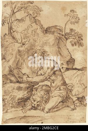 Saint Jerome Reading in the Wilderness, 1520/1525. Stockfoto