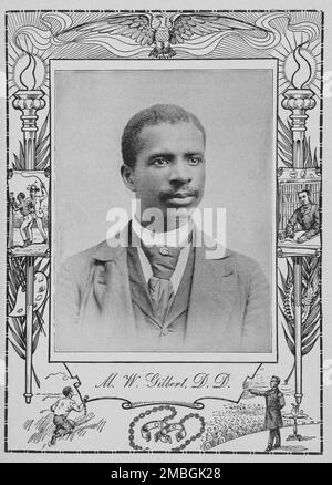 M. W. Gilbert, D. D. [Recto], 1902. Afroamerikanischer Minister, Pastor der ersten farbigen Baptistenkirche. Vizepräsident und Professor für Geschichte, Politikwissenschaften und Moderne Sprachen im Colored State College in Orangeburg, South Carolina. Aus einer "Zyklopädie der Gedanken über die wichtigen Themen, die sich auf schwarze Amerikaner beziehen". Stockfoto