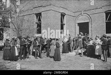 Klasse in Outdoor-Arithmetik, 1904. Stockfoto