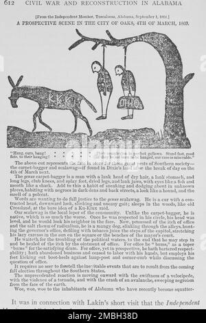 Vom Independent Monitor, Tuscaloosa, Alabama, 1. September 1868: A Prospective Scene in the City of Oaks, 4. März 1869, 1905. Stockfoto