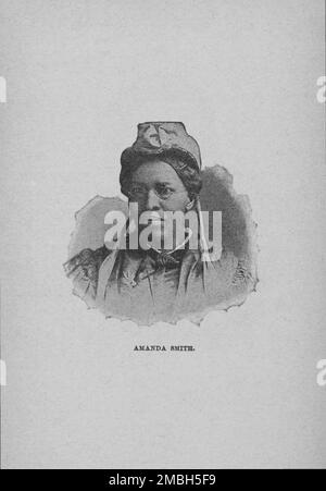 Amanda Smith, 1897. Die afroamerikanische Evangelistin und Aktivistin Amanda Berry Smith spendete Geld für das Amanda Smith Waisenhaus und das Industriehaus für verlassene und mittellose farbige Kinder in der Nähe von Chicago. Sie predigte die Doktrin der gesamten Sanierung in Methodisten-Camp-Treffen und reiste nach Indien, England und Westafrika. Von der weißen Seite eines schwarzen Subjekts, vergrößert und auf den heutigen Stand gebracht; eine Rechtfertigung der afroamerikanischen Rasse; von der Landung von Sklaven in St. Augustine, Florida, 1565, bis heute. Stockfoto