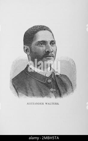 Alexander Walters, 1887. Afroamerikanischer Bischof, Geistlicher, Bürgerrechtsführer. Geboren in der Sklaverei, wurde er Bischof in der African Methodist Episcopal Zion Church und war Präsident des National Afro-American Council, der größten Bürgerrechtsorganisation der USA. Aus "Men of Mark: Eminent, Progressive and Rising" von William J. Simmons. Stockfoto