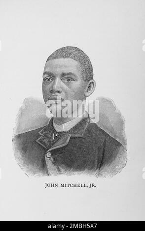 John Mitchell, Jr., 1887. Afroamerikanischer Geschäftsmann, Zeitungsredakteur, Bürgerrechtsaktivist und Politiker: Gegründet und war Präsident der Mechanics Savings Bank; Herausgeber der Zeitung Richmond Planet; veröffentlichte Artikel für Rassengleichheit; organisierte einen schwarzen Boykott des getrennten Trolley-Systems in Richmond, Virginia. Aus "Men of Mark: Eminent, Progressive and Rising" von William J. Simmons. Stockfoto