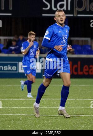 Stangmore Park, Dungannon, County Tyrone, Nordirland, Großbritannien. 02. September 2022. Danske Bank Premiership – Dungannon Swifts / Coleraine. Dungannon Swifts-Spieler Michael O'Connor (10) in Aktion während des Spiels der Danske Bank Irish League. Stockfoto