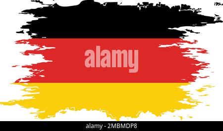 Grunge-Pinselfarbe der deutschen Flagge, Vektor Stock Vektor