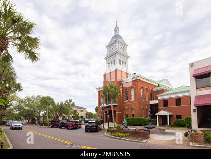 Fernandina, Florida, USA - 16. April 2022: Das historische Gerichtsgebäude von Nassau County Stockfoto