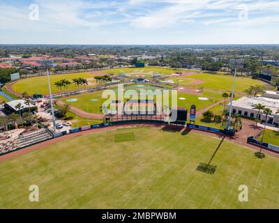 Sarasota, FL, USA - 18. Januar 2023: Luftfoto Ed Smith Stadium Stockfoto