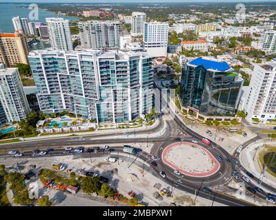 Sarasota, FL, USA - 18. Januar 2023: Luftfoto The Westin Sarasota Stockfoto