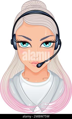 Porträt von Call-Center-Betreiber Stock Vektor
