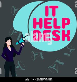 Schreiben mit Anzeige von Text IT-Helpdesk. Business Showcase Online-Support-Unterstützung für Menschen mit Technologie Stockfoto