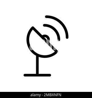 Symbol für Antennenleitung isoliert auf weißem Hintergrund. Schwarzer, flacher Klassiker mit modernem Umriss. Lineares Symbol und bearbeitbare Kontur. Einfach und Pixelleistung Stock Vektor