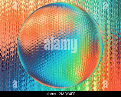 Kugelförmige Muster Formen und abstrakte 3D-Illustration sechseckige Mosaikdesigns Stockfoto