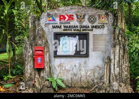 Karte Des Nationalparks Gunung Mulu Stockfoto