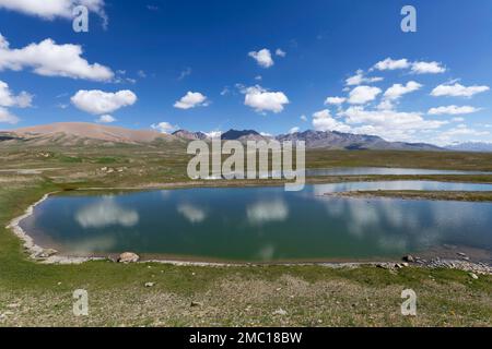 Alpensee, Kakshaal auch im Tian Shan Gebirge nahe der chinesischen Grenze, Naryn Region, Kirgisistan Stockfoto