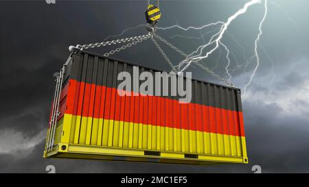 Symbolisches Bild zum Thema der deutschen Wirtschaft unter Druck Stockfoto