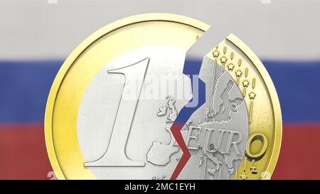Symbolisches Bild der Auswirkungen der Sanktionen gegen Russland auf die EU Stockfoto