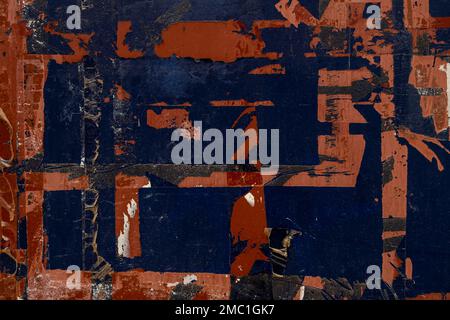 Klebeband klebt über alte Metallplatte, Grunge-Struktur abstrakter Hintergrund Stockfoto