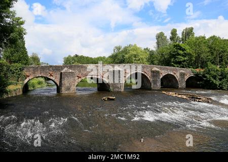 Bickleigh Bridge over the River exe, angeblich das Modell von Simon & Garfunkels Lied Bridge over Troubled Water, Bickleigh, Devon, England, United Stockfoto