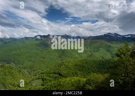 Frühlingslandschaft in Picos de Europa, Spanien Stockfoto