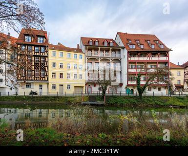 Tanner Houses am Ludwig-Kanal - Bamberg, Bayern Stockfoto