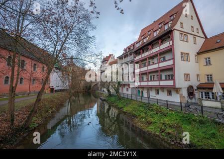 Tanner Houses am Ludwig-Kanal - Bamberg, Bayern Stockfoto