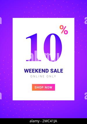 Sonderangebot Promo Banner Wochenende Angebot. Große Rabatt 10 Prozent Promotion Deal Vorlage Stock Vektor