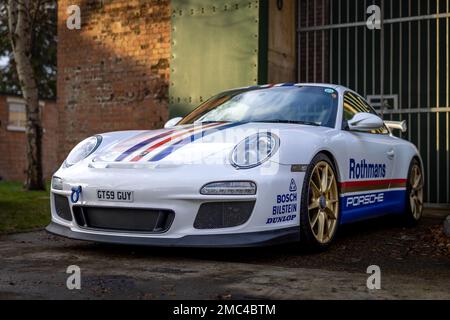 2009 Porsche 911 GT3, ausgestellt beim Scramble im Januar im Bicester Heritage am 8. Januar 2023. Stockfoto
