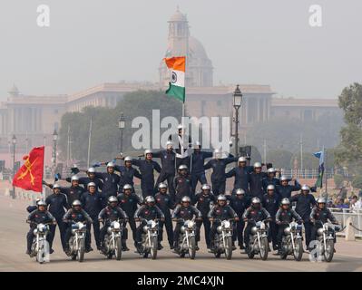 Dare Devils Bike Indian Army bei der Probe von Republic Day India 2023 in New Delhi Stockfoto