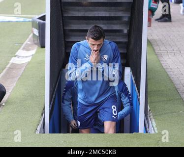 Bochum, Deutschland. 21. Januar 2023. firo : 01/21/2023 Fußball, 1. Liga, 1. Bundesliga, Staffel 2022/2023, VfL Bochum - Hertha BSC Berlin Anthony Losilla, ganze Figur Kredit: dpa/Alamy Live News Stockfoto