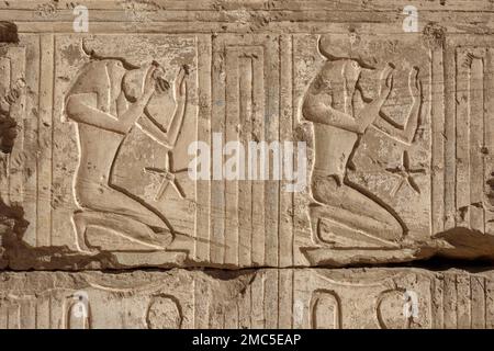 Der Tempel von Ramses II in der Nähe der Tempel von Sethos ich an Abydos, Ägypten Stockfoto