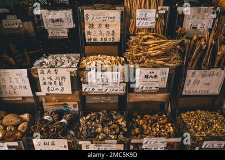 Gewürzgeschäft in Chinatown Singapur Stockfoto