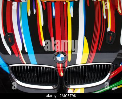 Der BMW M3 GT2-Kunstwagen, entworfen von Jeff Koons. Stockfoto