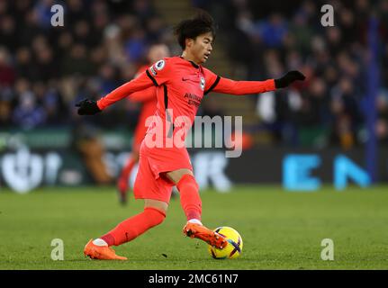 Leicester, England, 21. Januar 2023. Kaoru Mitoma von Brighton während des Premier League-Spiels im King Power Stadium in Leicester. Das Bild sollte lauten: Darren Staples/Sportimage Stockfoto