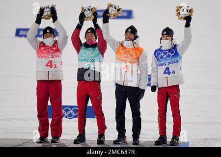 From left, Japan's Yoshito Watabe, Hideaki Nagai, Akito Watabe and