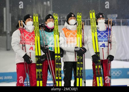 From left, Japan's Yoshito Watabe, Hideaki Nagai, Akito Watabe and