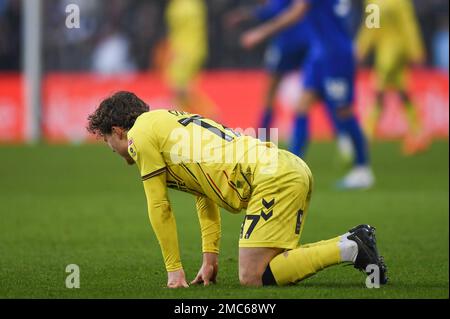 Cardiff, Großbritannien. 21. Januar 2023. Callum Styles #17 of Millwall während des Sky Bet Championship-Spiels Cardiff City vs Millwall im Cardiff City Stadium, Cardiff, Großbritannien, 21. Januar 2023 (Foto von Mike Jones/News Images) in Cardiff, Großbritannien, am 1./21. Januar 2023. (Foto: Mike Jones/News Images/Sipa USA) Guthaben: SIPA USA/Alamy Live News Stockfoto