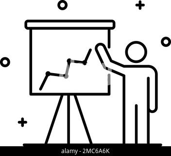 Präsentationsvektorsymbol auf transparentem Hintergrund. Vektorsymbol für die Konturdarstellung Stock Vektor