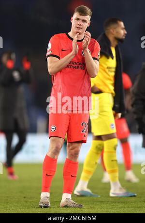 Leicester, England, 21. Januar 2023. Evan Ferguson von Brighton während des Premier League-Spiels im King Power Stadium in Leicester. Das Bild sollte lauten: Darren Staples/Sportimage Stockfoto