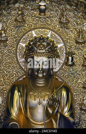 Buddha-Statue, Daci'en-Tempelkomplex, Dàcí'ēn Sì, Xi'an, Hszian, China, Asien, UNESCO-Weltkulturerbe Stockfoto