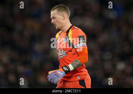 Jordan Pickford von Everton während des Premier League-Spiels zwischen West Ham United und Everton im London Stadium, Stratford, am Samstag, den 21. Januar 2023. (Kredit: Tom West | MI News) Kredit: MI News & Sport /Alamy Live News Stockfoto