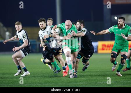 Carl Fearns von Newcastle Falcons in Aktion beim European Challenge Cup zwischen Newcastle Falcons und Connacht Rugby am Samstag, den 21. Januar 2023 im Kingston Park, Newcastle. (Kredit: Chris Lishman | MI News) Kredit: MI News & Sport /Alamy Live News Stockfoto