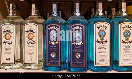 bombay Gin-Flaschen Stockfoto